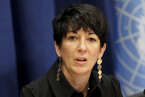 FILE - In this June 25, 2013, file photo, Ghislaine Maxwell, founder of the TerraMar Project, attends a news conference on the Issue of Oceans in Sustainable Development Goals, at United Nations headq ...