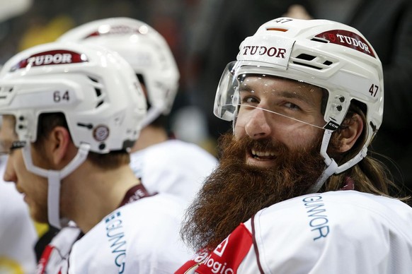 Servettes Eliot Antonietti, im fuenften Eishockey Playoff-Viertelfinalspiel der National League zwischen dem SC Bern und Geneve-Servette HC am Dienstag, 19. Maerz 2019 in der Postfinance Arena in Bern ...