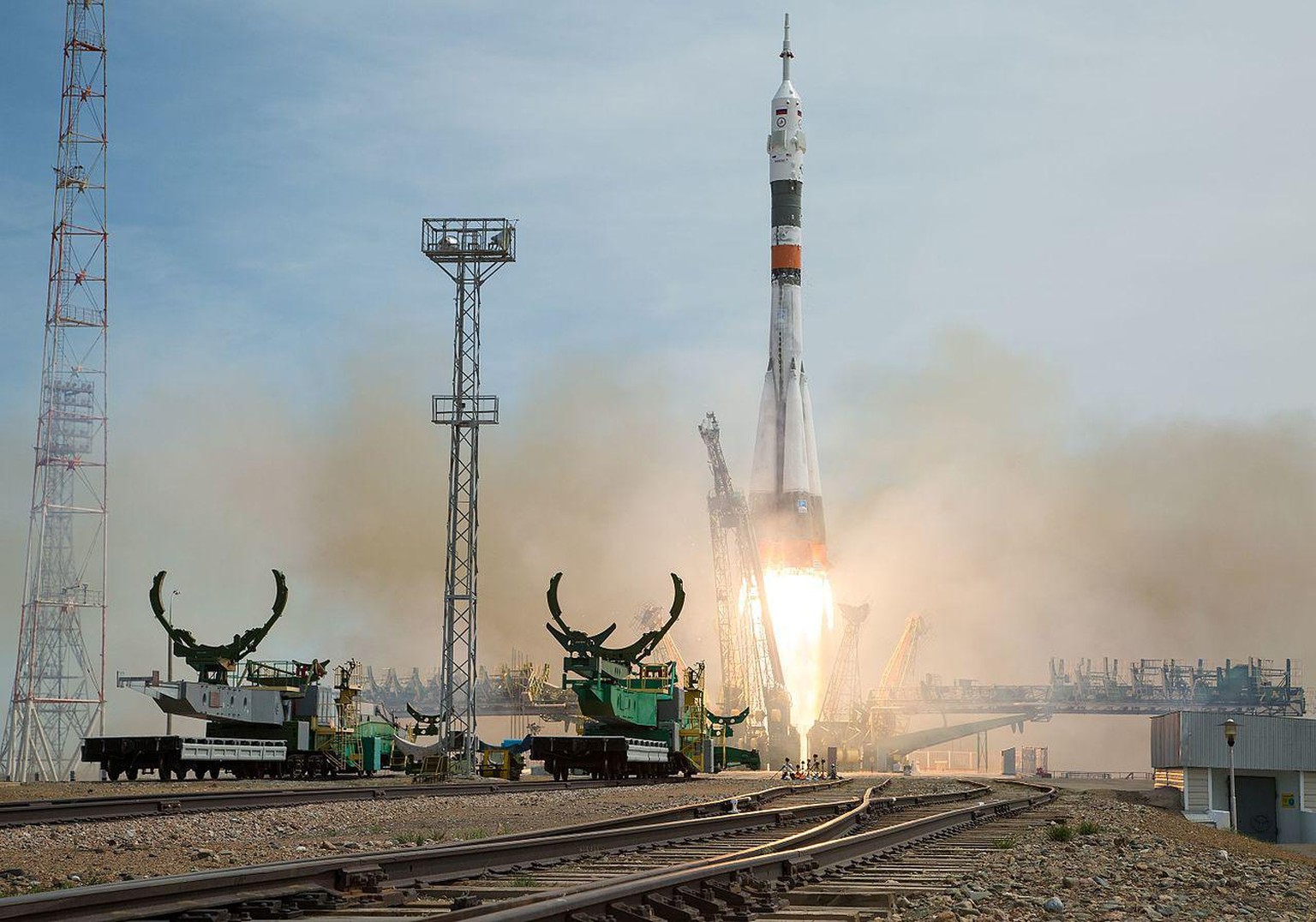 Le lancement de Soyouz MS-04 du Cosmodrome de Baïkonour, au Kazakhstan, le jeudi 20 avril 2017, transportant la 51ème expédition à destination de l'ISS.