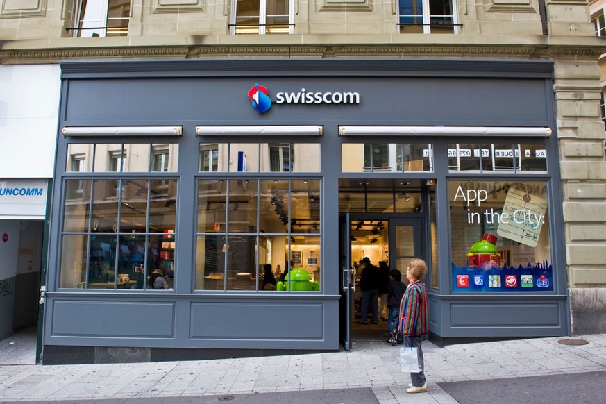 Swisscom Shop. Lausanne. Switzerland. (Photo by: Giovanni Mereghetti/UCG/Universal Images Group via Getty Images)