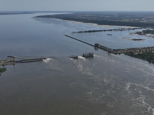 Ce qui reste du barrage de Kakhovka.
