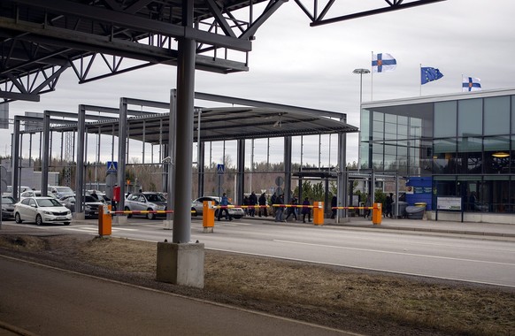 FILE - This March 17, 2020 file photo, shows incoming traffic to Finland at the Nuijamaa border station in between Finland and Russia in Lappeenranta, Finland, at time of a rare closure due to COVID-1 ...