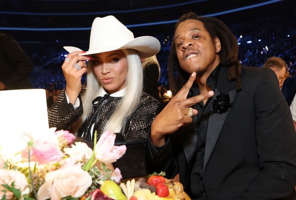 LOS ANGELES, CALIFORNIA - FEBRUARY 04: (L-R) Beyoncé and Jay-Z attend the 66th GRAMMY Awards at Crypto.com Arena on February 04, 2024 in Los Angeles, California. (Photo by Kevin Mazur/Getty Images for ...