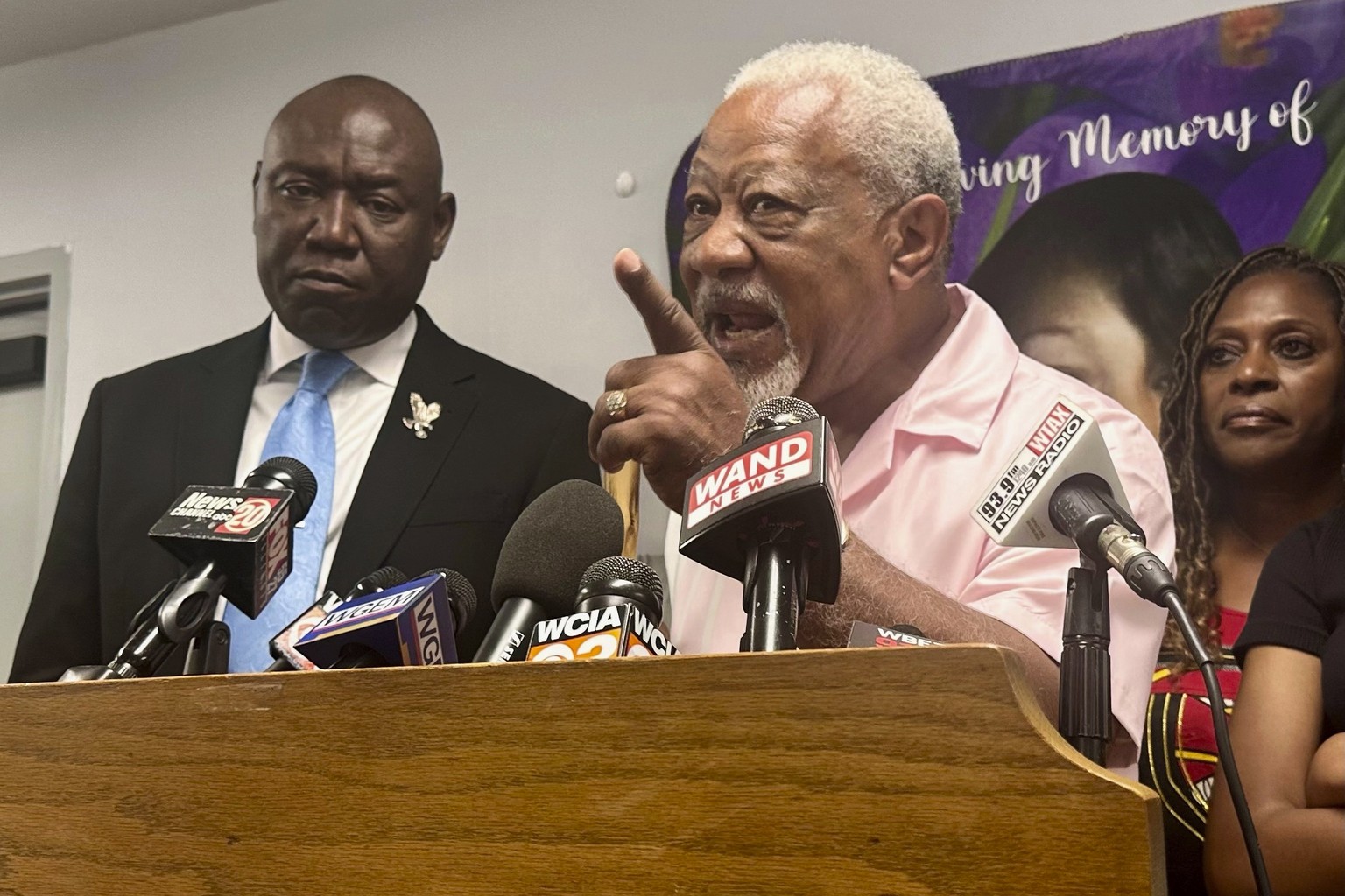 James Wilburn, father of Sonya Massey, speaks to reporters in Springfield, Ill. on Monday, July 22, 2024. A former Sangamon County sheriff&amp;#039;s deputy has been charged with murder after shooting ...