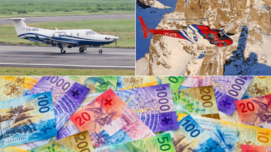 La flotte civile de l&#039;administration fédérale est trop grande: ici un pilatus PC-12 et un AibusH-125.