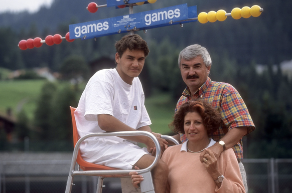 Roger Federer avec ses parents.