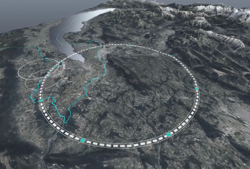 Le cercle qui devrait constituer l&#039;armure du nouvelle accélérateur à particules du CERN.
