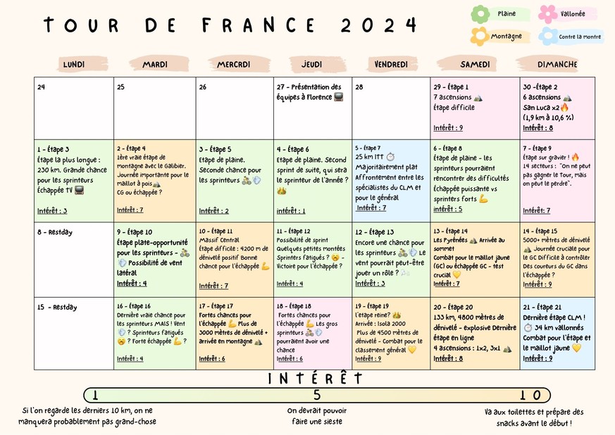 Voici la version française du calendrier conçu par Yasmin.