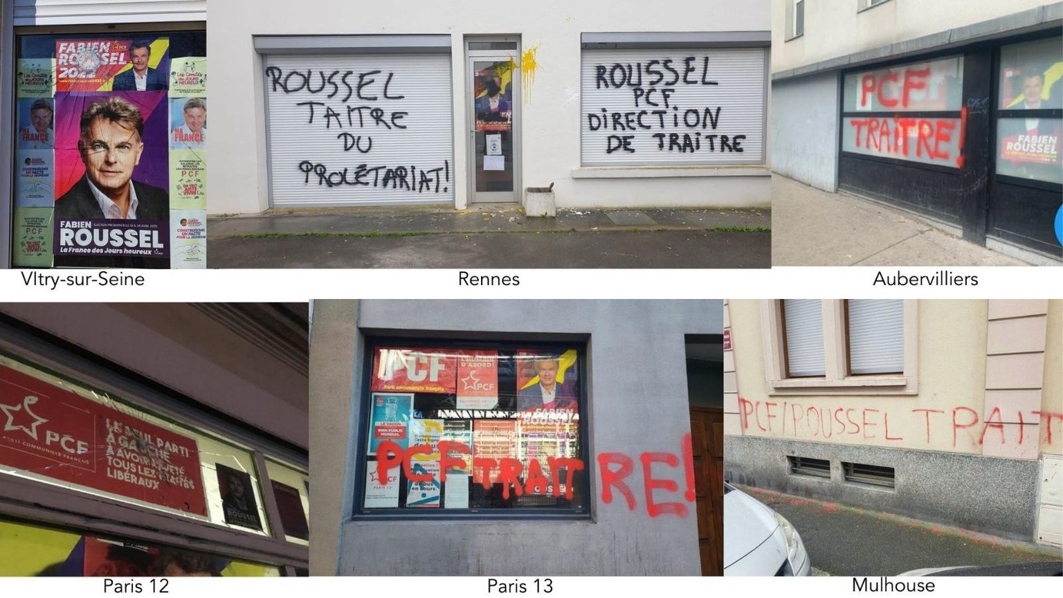 Des locaux du Parti communiste français ont été pris pour cible partout en France.