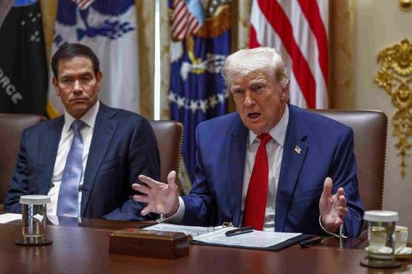 Donald Trump et le secrétaire d'Etat Marco Rubio.