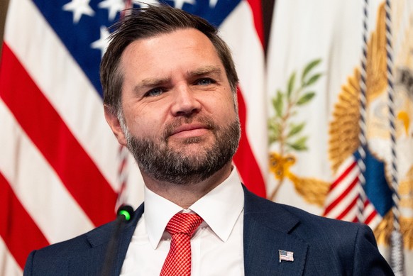 Vice President JD Vance smiles during a roundtable event in the Eisenhower Executive Office Building on the White House campus, Wednesday, Aug. 5, 2026, in Washington. (AP Photo/Alex Brandon)