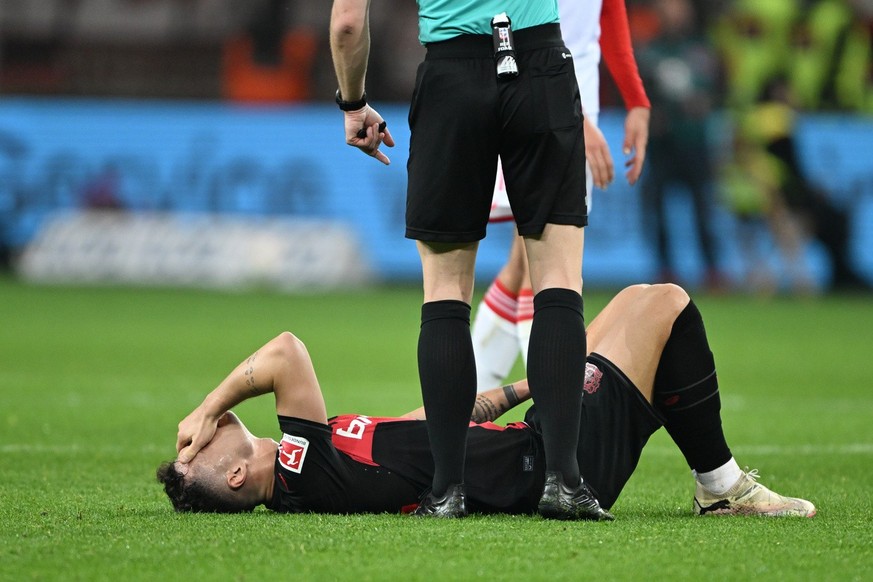 Malgré une douleur à la cuisse, Granit Xhaka a pu poursuivre la partie, samedi contre le Bayern.