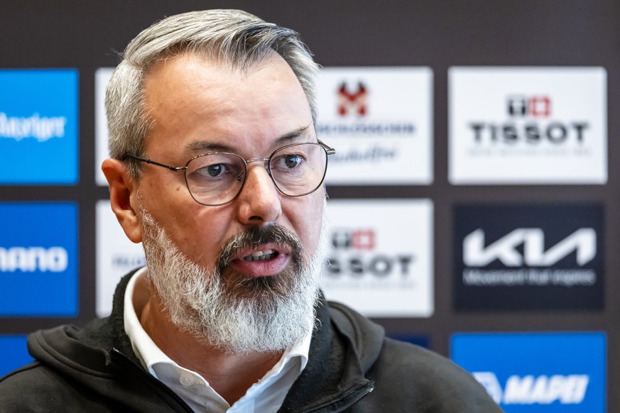 Olivier Senn, Deputy General Manager LOC Zurich 2024 attends a news conference after the 2024 UCI Road and Para-cycling Road World Championships in Zurich, Switzerland on Wednesday, October 2, 2024. ( ...