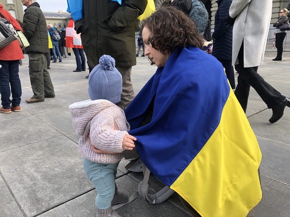 Eugenia Senik à Berne, lors d&#039;une manifestation