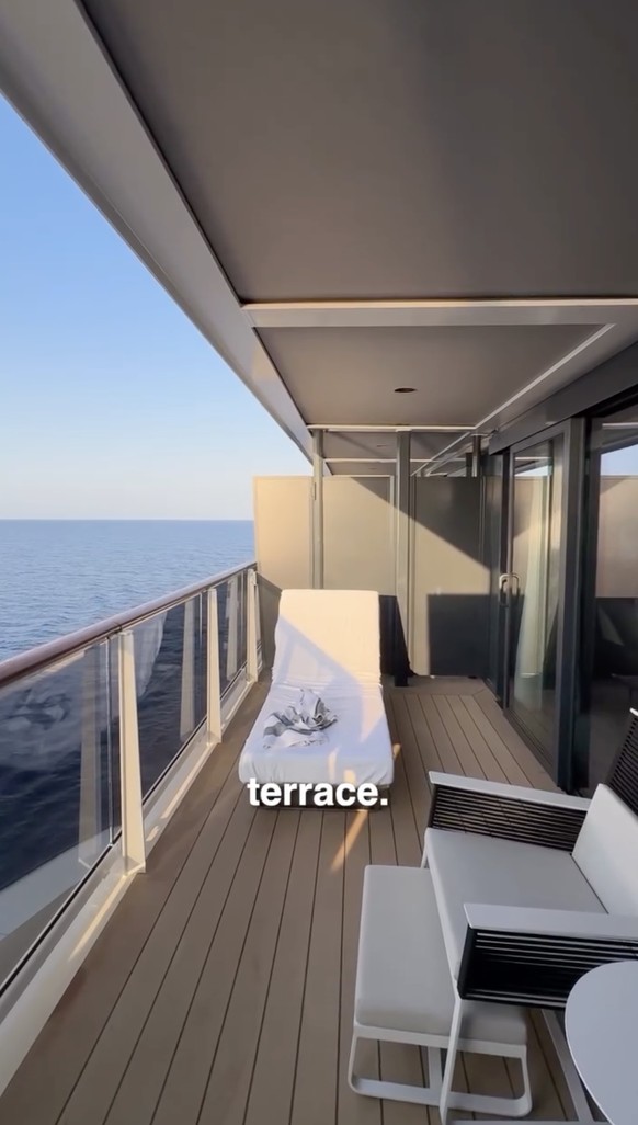 Une des terrasses privatives du navire.