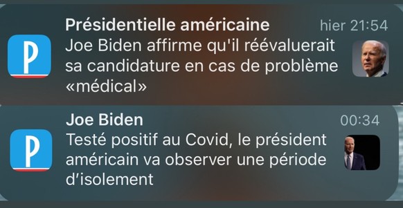 Ces deux alertes du Parisien, mercredi soir, résument à elles seules l'état du karma de Joe Biden.