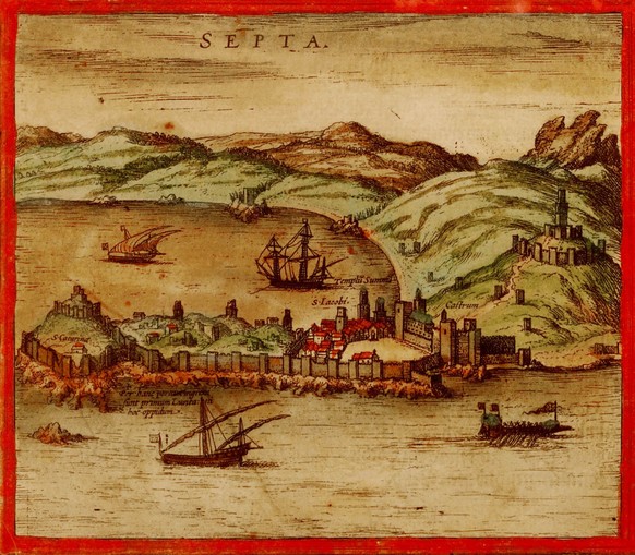 GEORG BRAUN 1541-1622 / FRANS HOGENBERG. CIVITATES ORBIS TERRARUM - CEUTA - GRABADO - 1572. Credit: Album / AFO