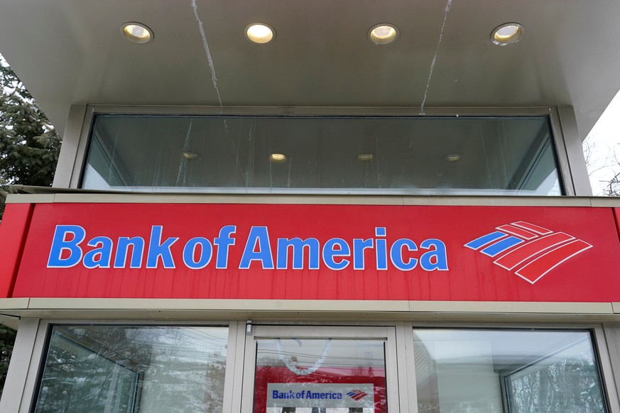 FILE - A Bank of America ATM is seen, Wednesday, Feb. 3, 2021, in Winchester, Mass. (AP Photo/Elise Amendola, File)
Banks-Earnings