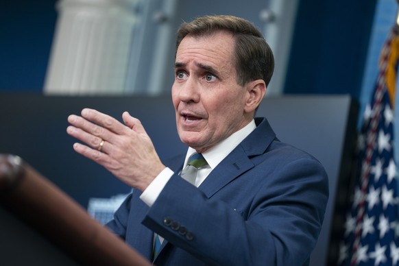 National Security Council spokesman John Kirby speaks during a press briefing at the White House, Friday, Jan. 20, 2023, in Washington. (AP Photo/Evan Vucci)
John Kirby