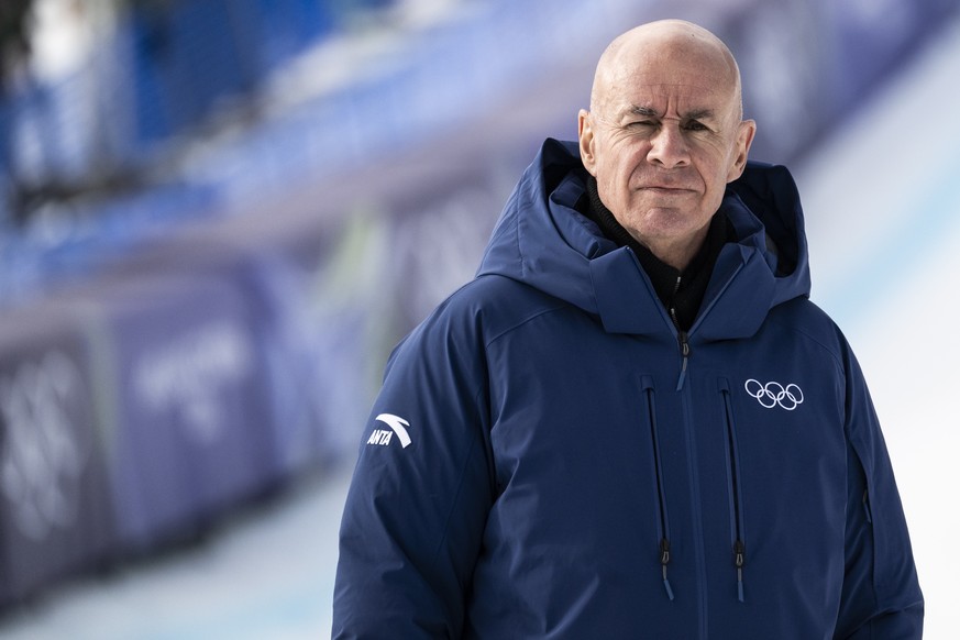 Johan Eliasch, president of the FIS, pictured after the women's alpine skiing Super-G race at the 2026 Olympic Winter Games at the Tofane Alpine Skiing centre in Cortina d'Ampezzo, Italy, on ...