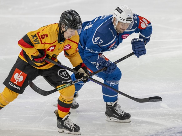 Le capitaine zougois Jan Kovar (à droite) et son équipe ne sont pas parvenus à battre Lulea lors du match aller de la demi-finale de Ligue des champions.