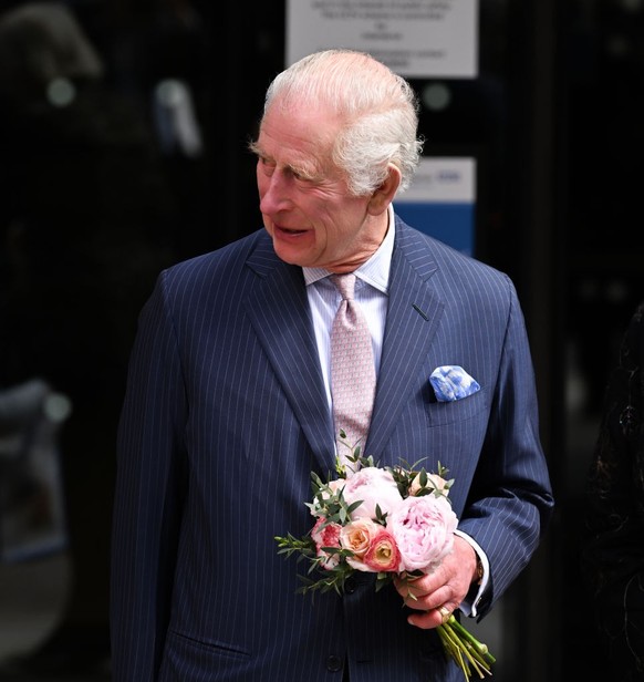LONDON, UNITED KINGDOM - APRIL 30: King Charles III of England, who had paused his public engagements due to cancer diagnosis, returns to public duties alongside Queen Camilla with an event at the Uni ...