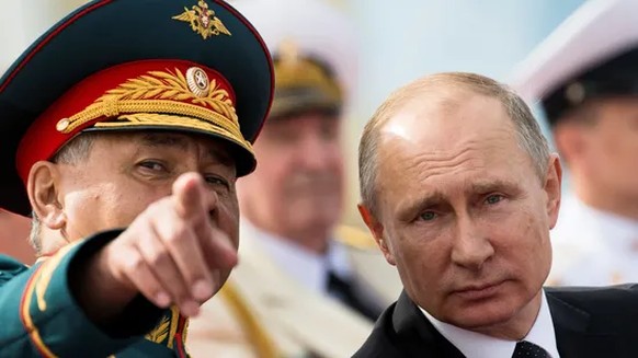 Le ministre de la Défense Sergueï Choïgou et le président russe Vladimir Poutine