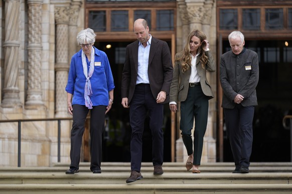 PA via Reuters
The Prince and Princess of Wales during their visit to the Natural History Museum&#039;s newly transformed gardens in London, and meet with children and young people taking part in lea ...