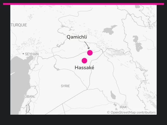 Carte nord-est Syrie.
