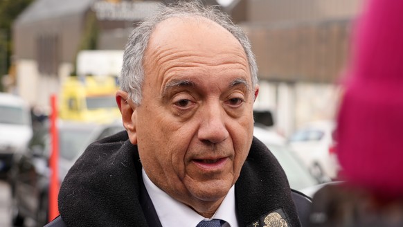 Italian ambassador Gian Lorenzo Cornado talks to the media outside a reception centre near the sealed off Le Constellation bar in Crans-Montana, Swiss Alps, Switzerland, Saturday, Jan. 3, 2026, where  ...