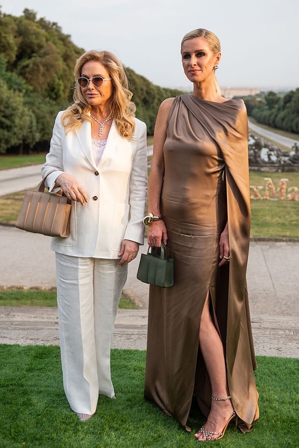 CASERTA, ITALY - JUNE 17: Kathy Hilton and Nicky Hilton attend the Max Mara Cruise fashion show at Reggia Di Caserta on June 17, 2025 in Caserta, Italy. (Photo by Ivan Romano/Getty Images)