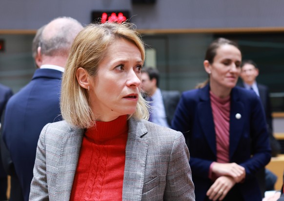 epa12690109 European High Representative of the Union for Foreign Affairs, Kaja Kallas, arrives at the start of a Foreign Affairs Council in Brussels, Belgium, 29 January 2026. EU Council EU foreign a ...