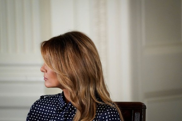 WASHINGTON, DC - SEPTEMBER 03: First Lady Melania Trump attends an event to mark National Alcohol and Drug Addiction Recovery Month in the East Room of the White House on September 3, 2020 in Washingt ...