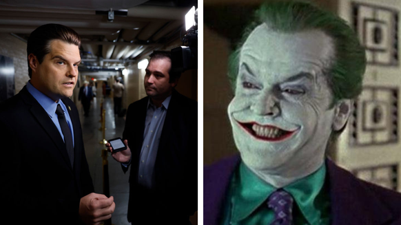 Oui, quand il est fâché, Matt Gaetz ressemble au Joker incarné par Jack Nicholson, dans le Batman de 1989.