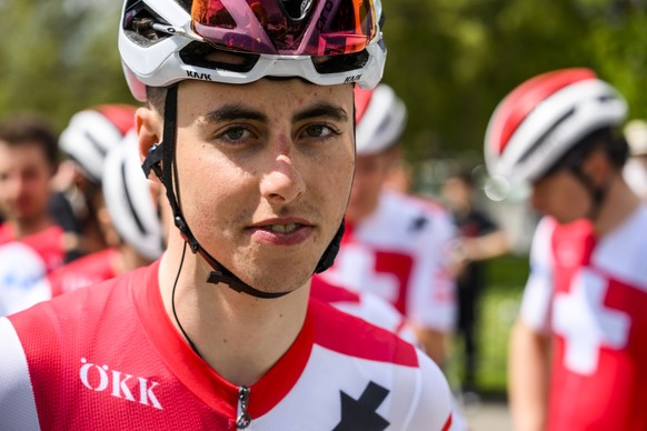 Jan Christen from Switzerland of Swiss Cycling National team reacts during the first stage, a 170,9 km race between Crissier and La Vallee de Joux at the 76th Tour de Romandie UCI World Tour Cycling r ...