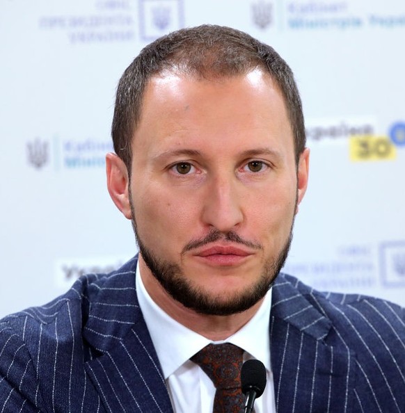 KYIV, UKRAINE - JUNE 7, 2021 - Deputy Minister of Energy of Ukraine in charge of EU Integration Yaroslav Demchenkov attends the news conference of speakers of the Economics and Ecology session during  ...