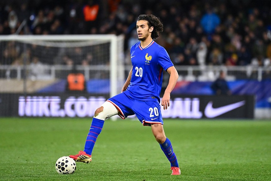 AUXERRE, FRANCE - MARCH 30: Ayyoub Bouaddi of France controls the ball during the UEFA U21 Euro 2027 Qualifiers match between France and Iceland at Stade Abbe Deschamps on March 30, 2026 in Auxerre, F ...