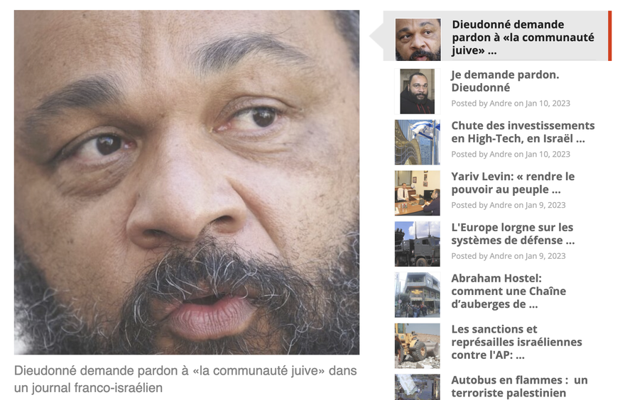 Dieudonné «s&#039;excuse» dans une lettre auprès des juifs