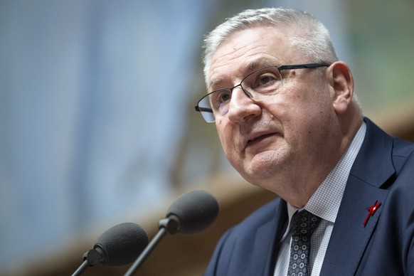 Andreas Glarner, SVP-AG, spricht an der Fruehjahrssession der Eidgenoessischen Raete, am Donnerstag, 5. Maerz 2026 im Nationalrat in Bern. (KEYSTONE/Andreas Becker)