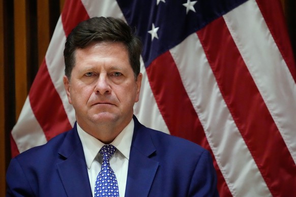 FILE - Jay Clayton, U.S. Attorney for the Southern District of New York, listens during a news conference in New York, March 9, 2026. (AP Photo/Seth Wenig, File)
Jay Clayton