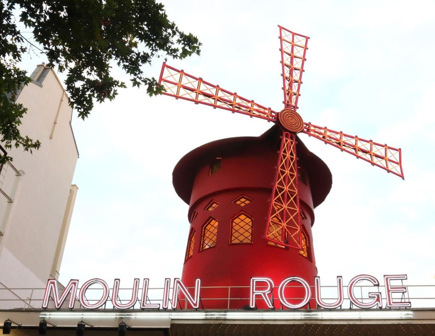 PARIS, -, FRANCE - 2016/07/13: Moulin Rouge logo seen in Paris. The legendary Moulin Rouge is a night club in Montmartre, Paris. (Photo by Keith Mayhew/SOPA Images/LightRocket via Getty Images)