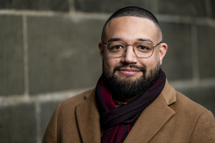 Lionel Voincon, candidat PLR, pose pour l&#039;election complementaire a la Municipalite de la ville de Payerne le jeudi 30 janvier 2025 a Payerne. (KEYSTONE/Jean-Christophe Bott)
