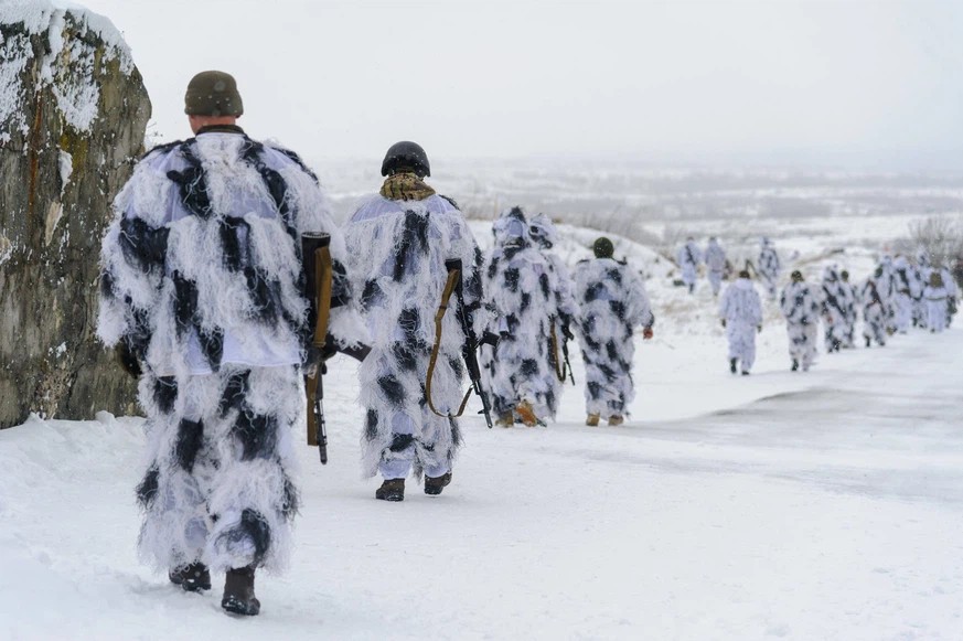 Janvier 2022: les soldats ukrainiens à Lviv se préparent à une urgence. A cette époque, la Russie n&#039;avait pas encore envahi l&#039;Ukraine.