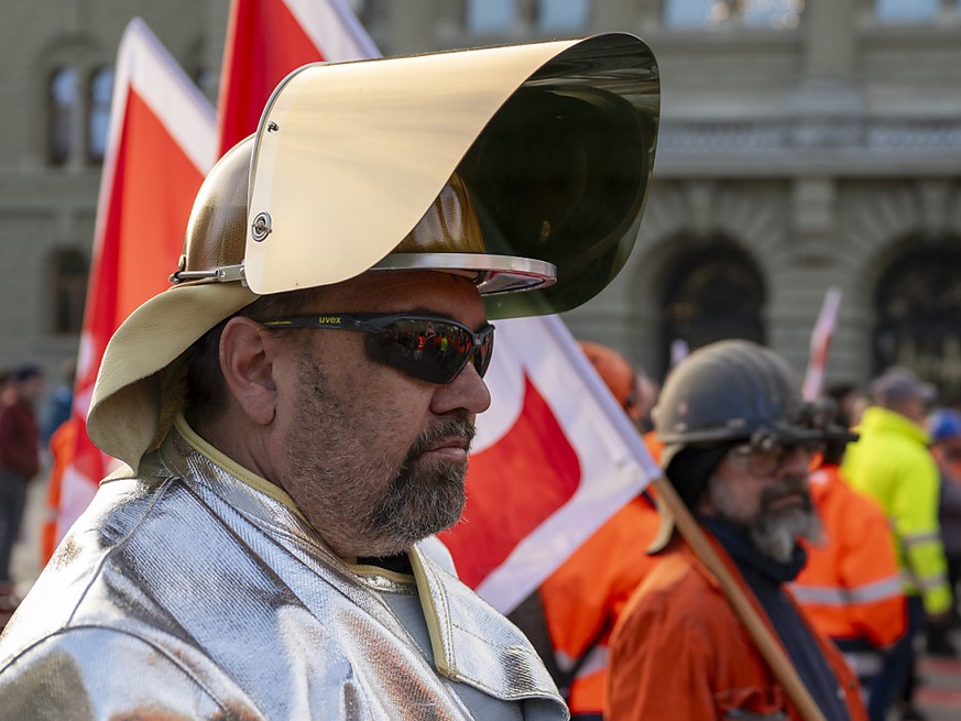 Les travailleurs de Stahl Gerlafingen (photo) et du site de Swiss Steel � Emmenbr�cke ont manifest� pour alerter les �lus (archives).