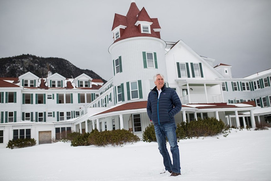DIXVILLE NOTCH, NH - JANUARY 26: Developer Les Otten stands in front of the shuttered Balsams Resort in the town of Dixville Notch, NH on Jan. 26, 2016. (Photo by Keith Bedford/The Boston Globe via Ge ...