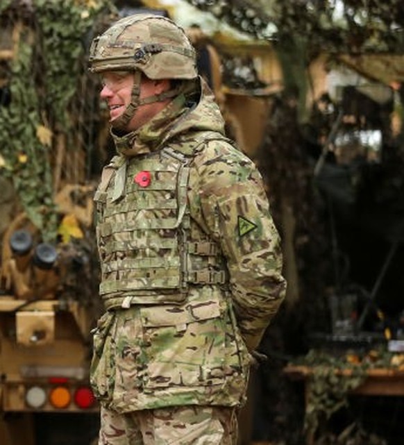 DEREHAM, ENGLAND - NOVEMBER 8: Catherine, Princess of Wales gestures as she visits The Queen's Dragoon Guards Regiment for the first time as their Colonel in Chief on November 8, 2023 in Dereham, ...