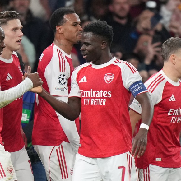 Un but de Bukayo Saka (avec le brassard) a suffi au bonheur des Londoniens.