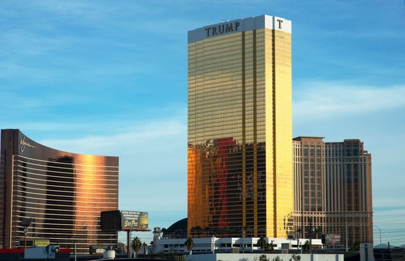 Trump Tower, Las Vegas, Nevada, USA, 2022. The Golden Trump Tower building, gleaming in the sun, Las Vegas, Nevada, USA. Creator: Ethel Davies. (Photo by EMD/Then and Now Images/Heritage Images via Ge ...