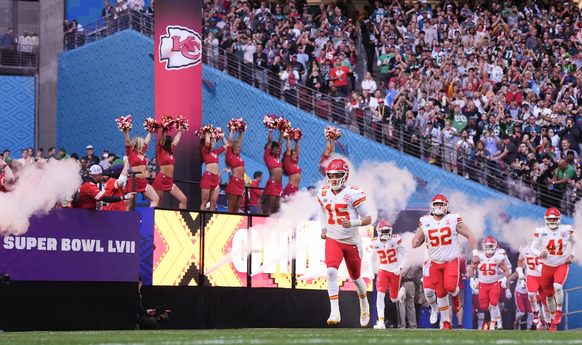 L'entrée des Kansas City Chiefs lors du Super Bowl LVII à Glendale, Arizona.