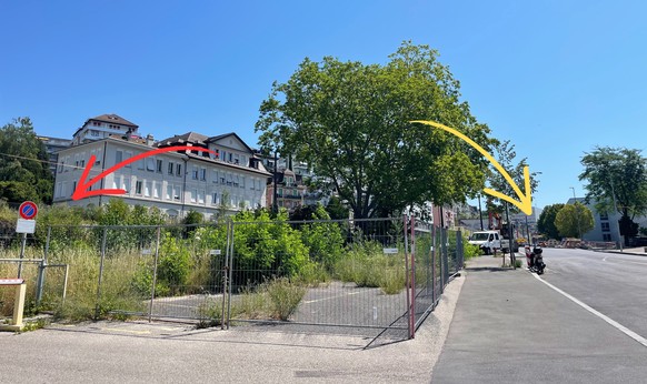 Le parking à Sévelin (Lausanne) qui devra accueillir les deux nouveaux bâtiments.
